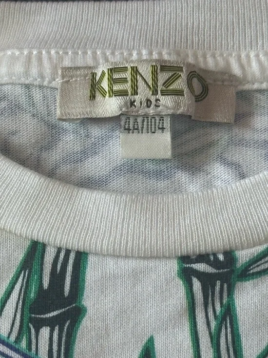 Kenzo Kids White Jungle Print Logo T-Shirt - Picture 3 of 4